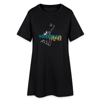 Volley Dive: Dynamic Player Duo - Women’s T-Shirt Dress - black - Front