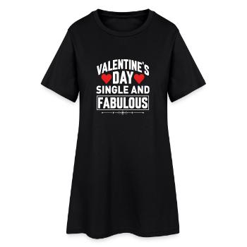 Valentinstag Single und fabelhaft - Frauen T-Shirt-Kleid - Schwarz - Vorne
