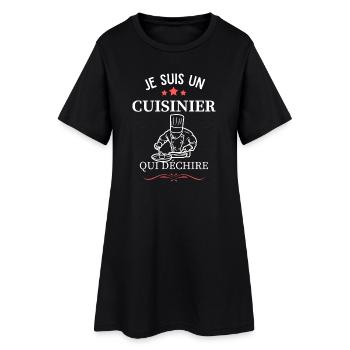 Cuisinier Qui Déchire - Robe T-shirt Femme - noir - Devant