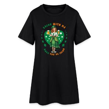 Buvez avec moi si vous êtes irlandais - Robe T-shirt Femme - noir - Devant