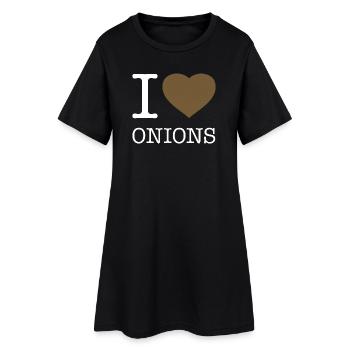 J’AIME LES OIGNONS Zwiebeln - Robe T-shirt Femme - noir - Devant