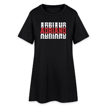 Adriano T-Shirt T-Shirt Geschenkidee gestapelter Text - Frauen T-Shirt-Kleid - Schwarz - Vorne
