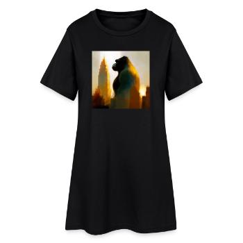 Gorilla 02 - Frauen T-Shirt-Kleid - Schwarz - Vorne