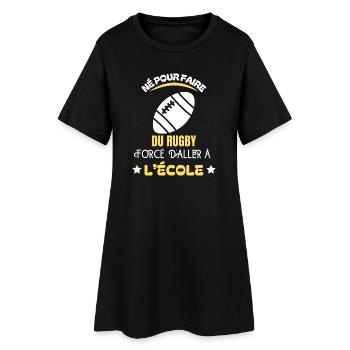 Né Pour Le Rugby École - Robe T-shirt Femme - noir - Devant