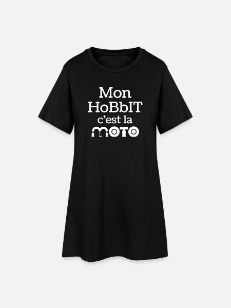 moto, motard, motarde, fan de moto - Robe T-shirt Femme - noir