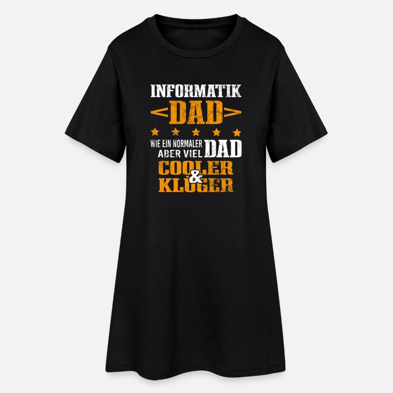 Informatiker Vater Programmierer Technik-Nerd - Frauen T-Shirt-Kleid - Schwarz