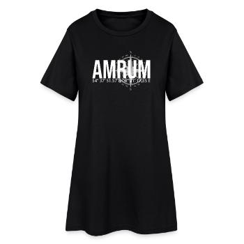 Koordinaten Amrum - Frauen T-Shirt-Kleid - Schwarz - Vorne