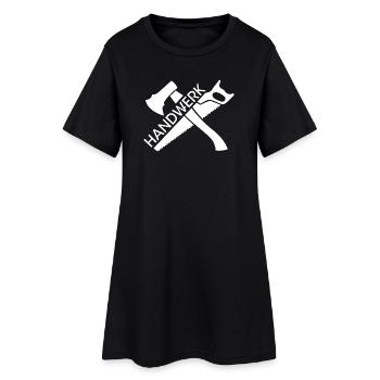 Handwerk Symbol Logo Axt Säge Werkzeuge Firma Team - Frauen T-Shirt-Kleid - Schwarz - Vorne