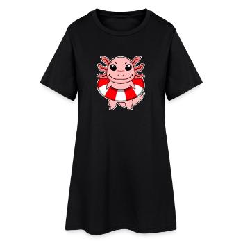 Axolotl Motif Sauveteur Enfants - Robe T-shirt Femme - noir - Devant