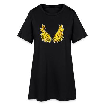 Ailes d’ange Ailes d’ange Fromage d’ange - Robe T-shirt Femme - noir - Devant