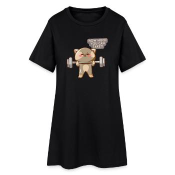 Cat Brave Training Motivation - Women’s T-Shirt Dress - black - Front