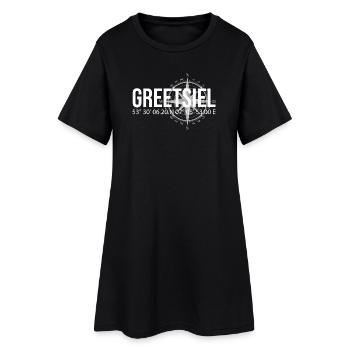 Koordinaten Greetsiel - Frauen T-Shirt-Kleid - Schwarz - Vorne