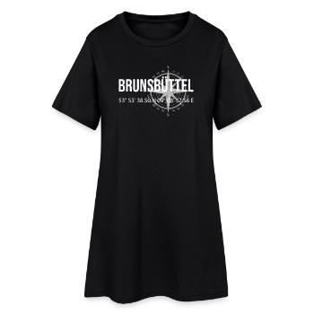 Koordinaten Brunsbüttel - Frauen T-Shirt-Kleid - Schwarz - Vorne
