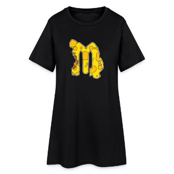 Signe du zodiaque Symbole Vierge - Robe T-shirt Femme - noir - Devant