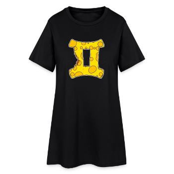 Symbole du signe du zodiaque Gémeaux - Robe T-shirt Femme - noir - Devant