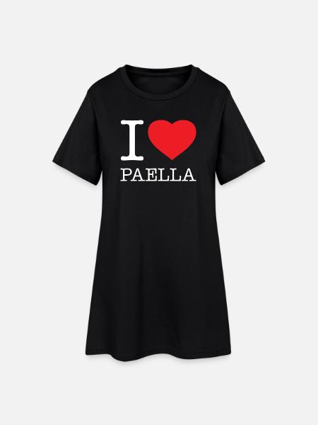 I LOVE PAELLA - Frauen T-Shirt-Kleid - Schwarz