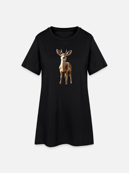 Chevreuil fauve Costume Chevreuil Cerf mignon Cerf faon - Robe T-shirt Femme - noir