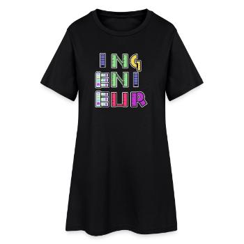 Career Engineer Job Success Earn Money Profession - Women’s T-Shirt Dress - black - Front