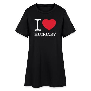 I LOVE HUNGARY Ungarn - Frauen T-Shirt-Kleid - Schwarz - Vorne