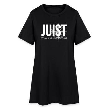 Koordinaten Juist - Frauen T-Shirt-Kleid - Schwarz - Vorne