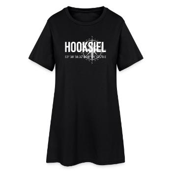 Koordinaten Hooksiel - Frauen T-Shirt-Kleid - Schwarz - Vorne