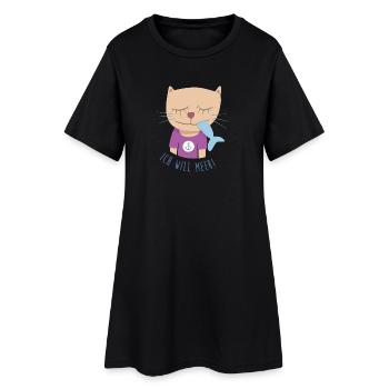 Katze Meer Urlaub Kinder Kinderzimmer Nordsee Cat - Frauen T-Shirt-Kleid - Schwarz - Vorne