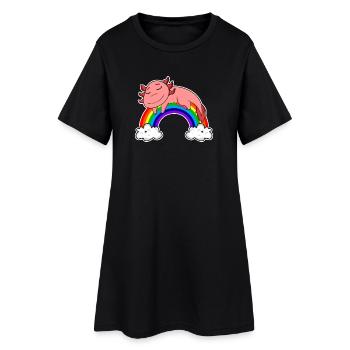 Axolotl Motif Enfants Rainbow Sleeping - Robe T-shirt Femme - noir - Devant
