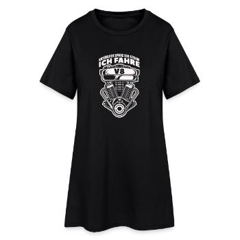 Natürlich spare ich Strom Ich fahre V8 - Frauen T-Shirt-Kleid - Schwarz - Vorne