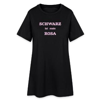 Schwarz ist mein Rosa - Frauen T-Shirt-Kleid - Schwarz - Vorne