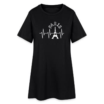 Pulse Paris France icône de battement de cœur icône logo - Robe T-shirt Femme - noir - Devant