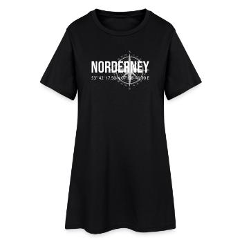 Koordinaten Norderney - Frauen T-Shirt-Kleid - Schwarz - Vorne