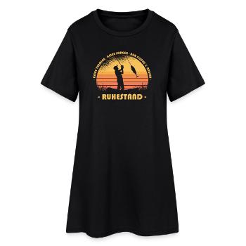 Keine Termine, keine Sorgen nur Fische und angeln - Frauen T-Shirt-Kleid - Schwarz - Vorne