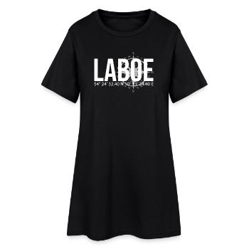 Koordinaten Laboe - Frauen T-Shirt-Kleid - Schwarz - Vorne