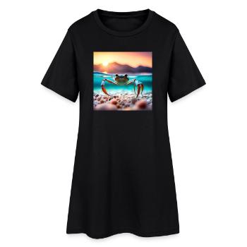 Crabe sous l'eau - Robe T-shirt Femme - noir - Devant