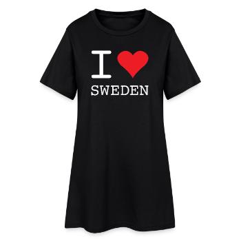 J’AIME LA SUÈDE Schweden - Robe T-shirt Femme - noir - Devant