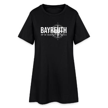 Koordinaten Bayreuth - Frauen T-Shirt-Kleid - Schwarz - Vorne