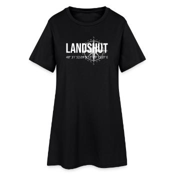 Koordinaten Landshut - Frauen T-Shirt-Kleid - Schwarz - Vorne