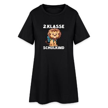 Löwe 2 Klasse Löwen Schulkind Löwin Einschulung - Frauen T-Shirt-Kleid - Schwarz - Vorne