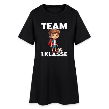 Team 1 Klasse Fußball Erstklässler Einschulung - Frauen T-Shirt-Kleid - Schwarz - Vorne