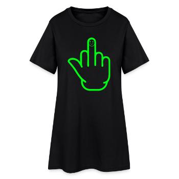 Doigt d’honneur heureux - Robe T-shirt Femme - noir - Devant