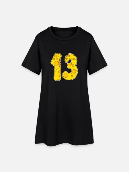 Fromage drôle de 13 ans d’âge - Robe T-shirt Femme - noir