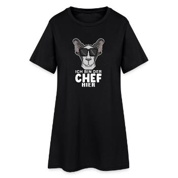 Chef Spruch Anführer Hund - Frauen T-Shirt-Kleid - Schwarz - Vorne