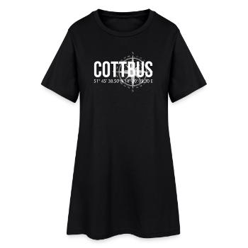 Koordinaten Cottbus - Frauen T-Shirt-Kleid - Schwarz - Vorne