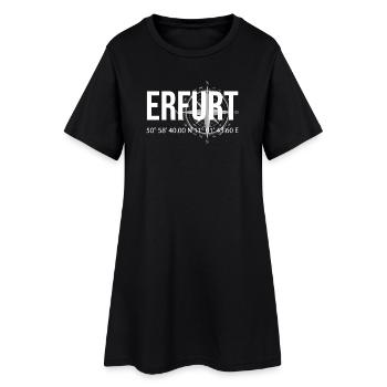 Koordinaten Erfurt - Frauen T-Shirt-Kleid - Schwarz - Vorne