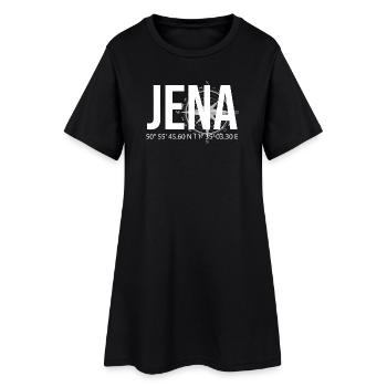 Koordinaten Jena - Frauen T-Shirt-Kleid - Schwarz - Vorne