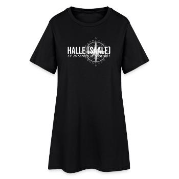 Koordinaten Halle Saale - Frauen T-Shirt-Kleid - Schwarz - Vorne