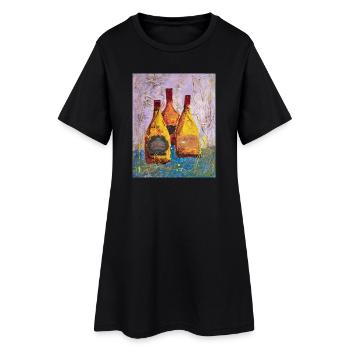Étiquettes de vin abstraites Round Hill - Robe T-shirt Femme - noir - Devant