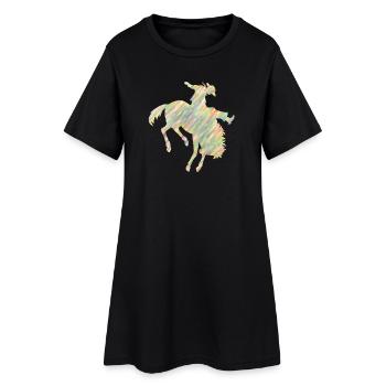 Rodeo Reiten - Frauen T-Shirt-Kleid - Schwarz - Vorne