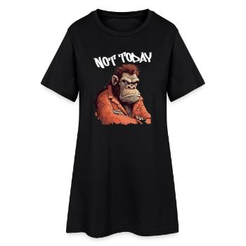 Nicht Heute Affe – Wütender Orang-Utan - Frauen T-Shirt-Kleid - Schwarz - Vorne
