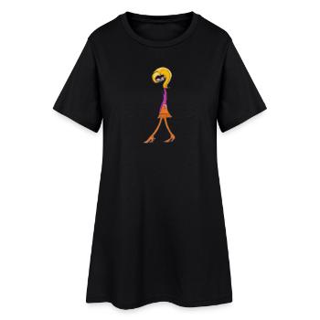 Diva Gribouillante Fantaisiste - Robe T-shirt Femme - noir - Devant